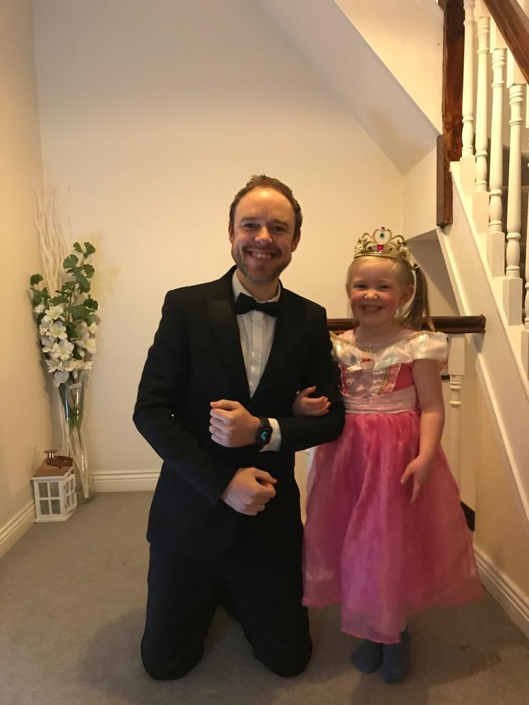 Cian and Eve Corbett dressed in tuxedo and princess dress all ready for the CCMA Awards 2020. AIB won Gold for Best Use of Digital Channels in Customer Care.